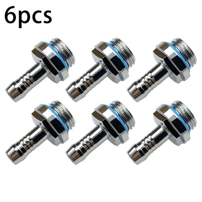Water Cooling Barb Fitting 2-Touch G1/4 Thread Hose Pagoda Connector with Waterproof Sealing Ring, 4–14mm