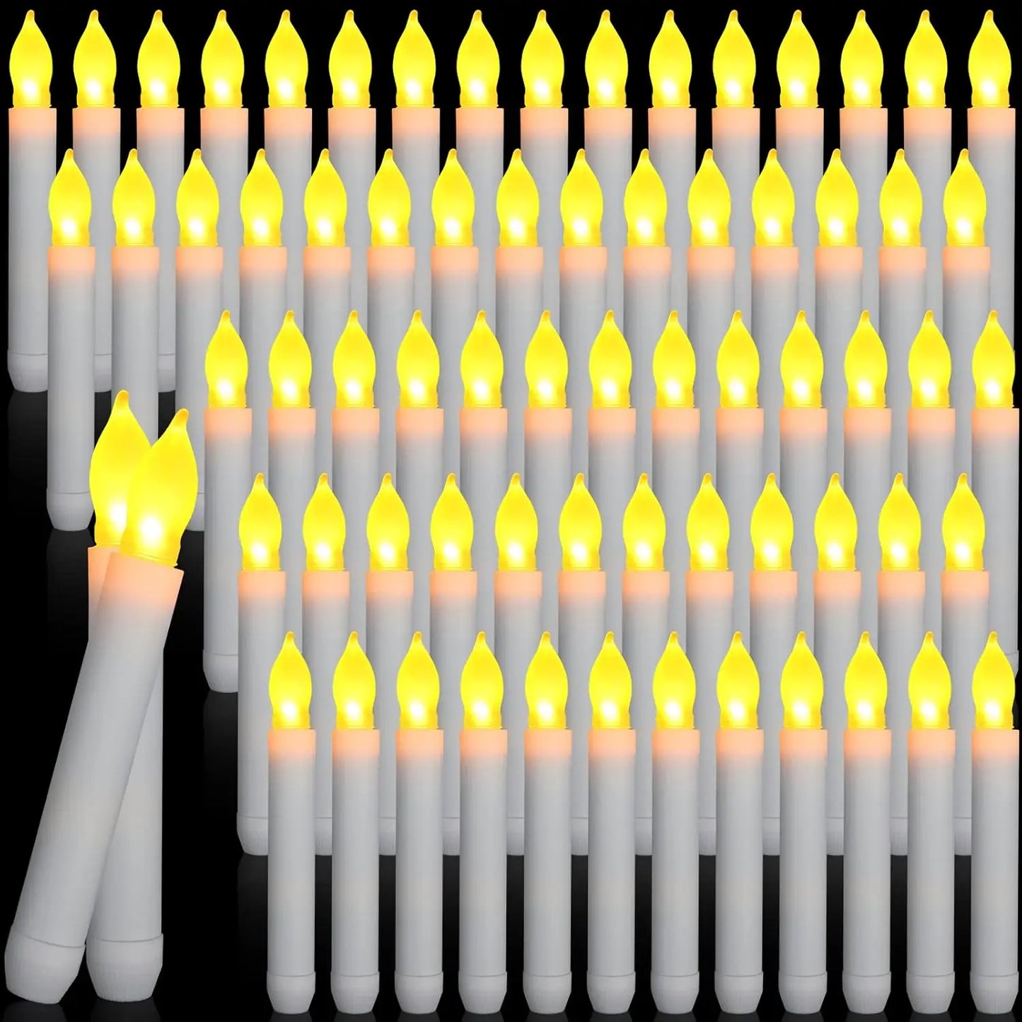 Flameless Candles 12 PCS Led Candles 6.9 Inch Battery Operated Candles Taper Candles for Party Classroom Church Birthday Decor