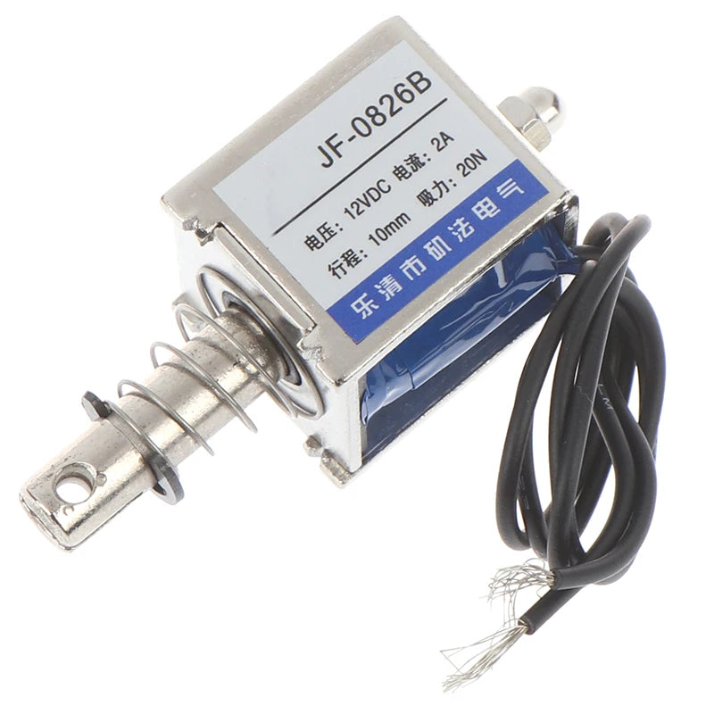 JF-0826B 12V/2A 10mm 20N push pull type open frame solenoid electromagnet