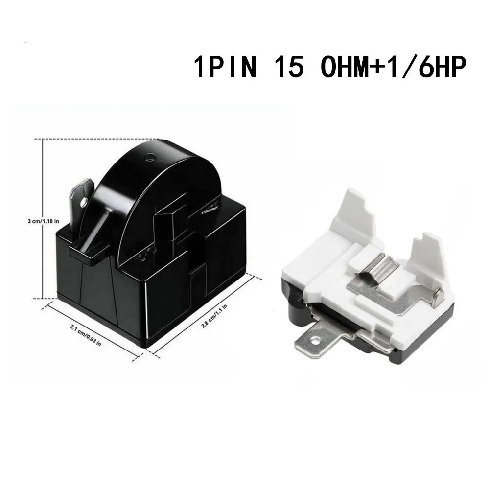 Refrigerator PTC Starter Relay 1/3/4 Pins Compressor Overload Protector, 12Ω / 15Ω / 22Ω Starting Relay