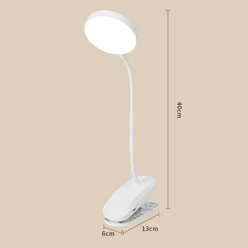 Folding Clamp Led Table Lamp Rechargeable Night Light Study Stand Read Lamp Touch 3 Modes Dimming Eye Protection Light Emergency