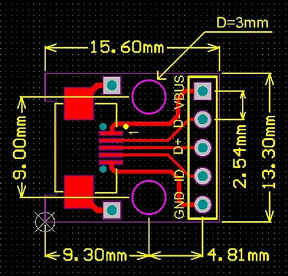 Micro USB to DIP Adapter 5-Pin Female Connector PCB Converter for Breadboard and DIY Electronics
