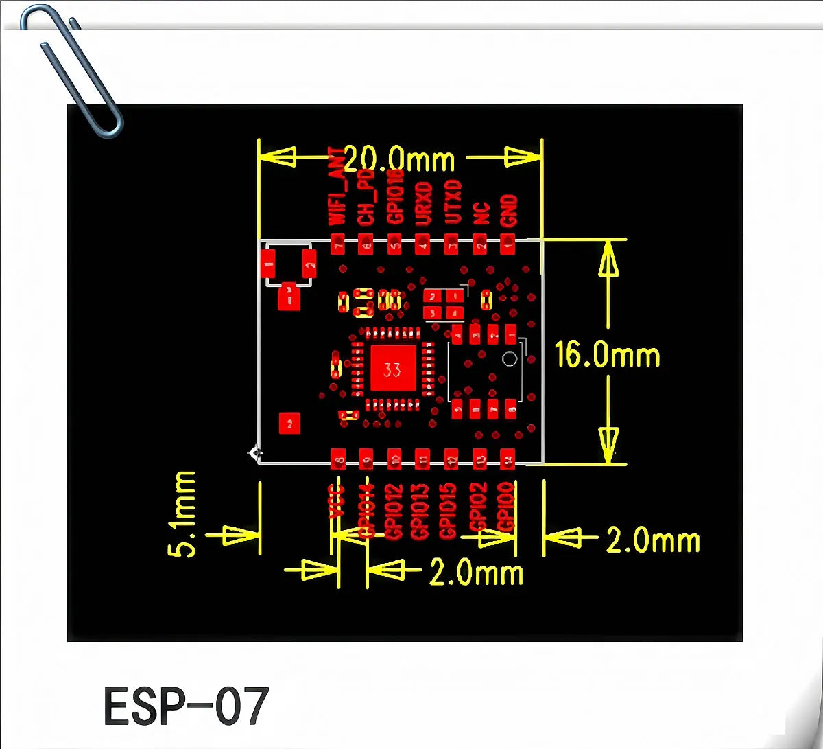 ESP8266 ESP-07 WiFi Serial Module Wireless Transceiver Board for Arduino Nano, UNO, and Robotics Projects