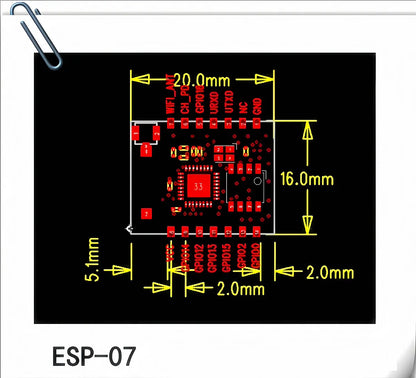 ESP8266 ESP-07 WiFi Serial Module Wireless Transceiver Board for Arduino Nano, UNO, and Robotics Projects