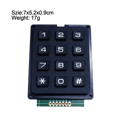 4x3 / 4x4 Microcontroller Keypad Matrix 16-Key Pushbutton Keyboard Module with Row and Column Scanning