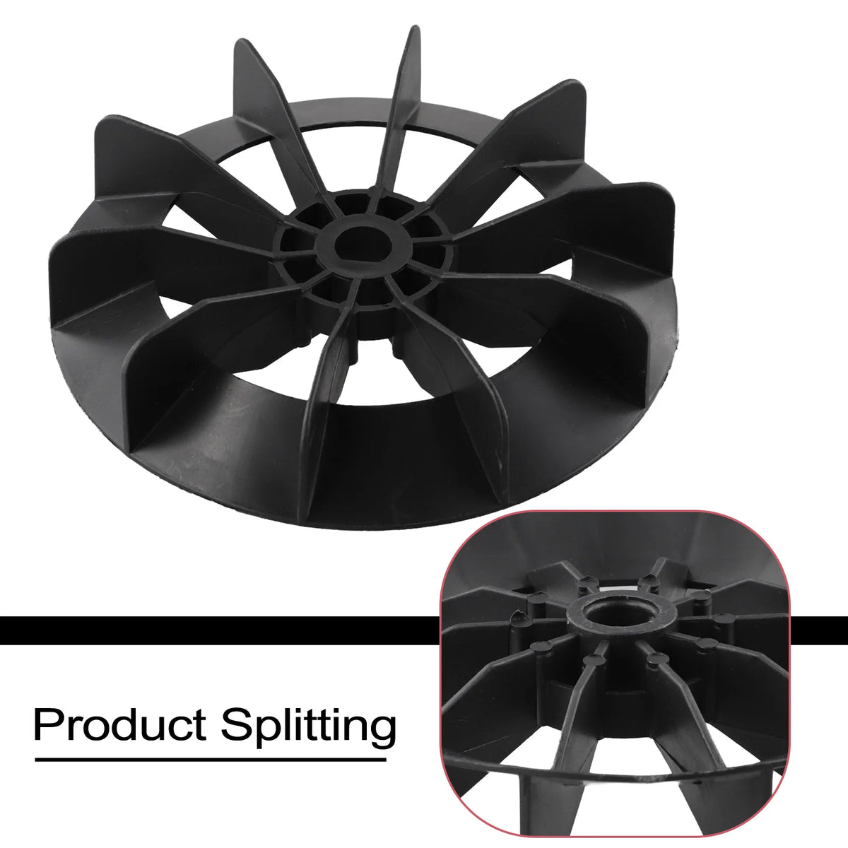 Plastic Replacement Fan Blade for Air Compressor Compatible with Direct Online Motor Features Low Noise and Stable Structure