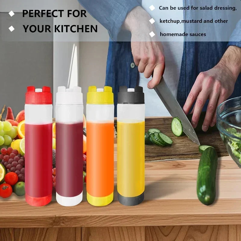 16oz Double Ended Sauce Squeeze Bottle Salad Dressing Dispenser