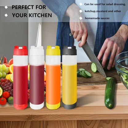 16oz Double Ended Sauce Squeeze Bottle Salad Dressing Dispenser