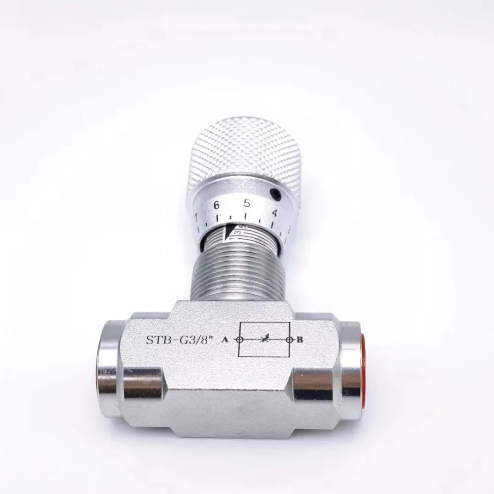 Two Way Throttle Valve with 08L Connector for Hydraulic and Pneumatic Circuits Carbon Steel Construction with NPT Female Thread