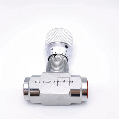 Two Way Throttle Valve with 08L Connector for Hydraulic and Pneumatic Circuits Carbon Steel Construction with NPT Female Thread
