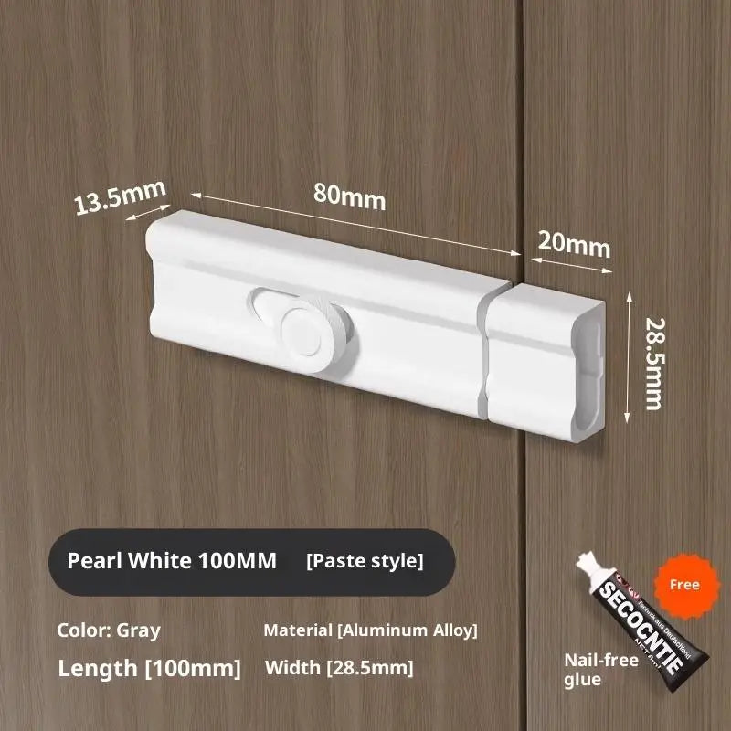 No Punching Door Lock Buckle Anti-Theft Latch Adhesive Hardware