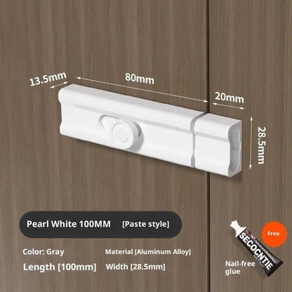 No Punching Door Lock Buckle Anti-Theft Latch Adhesive Hardware