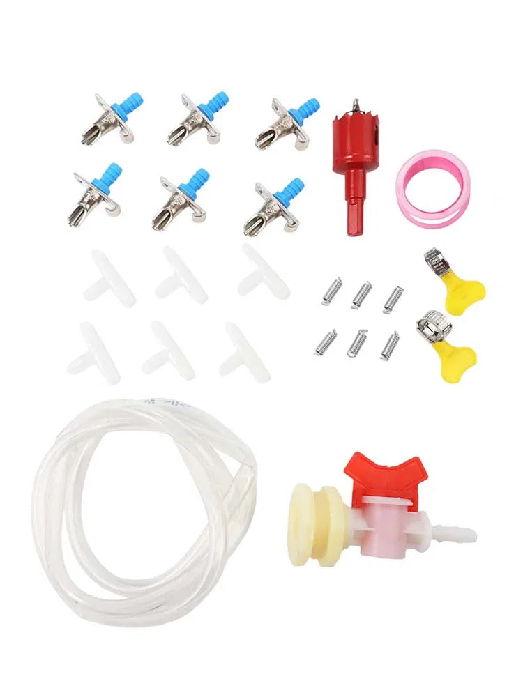 24pcs/Set Rabbit Drinking Fountain With Double Spring Duckbill Spout For Breeding And Cage Use Plastic