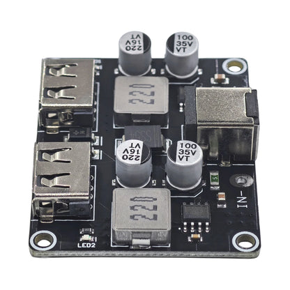 USB QC2.0/QC3.0 2-Channel DC-DC Buck Converter Module Fast Charging 6-32V to 5V/9V/12V/24V