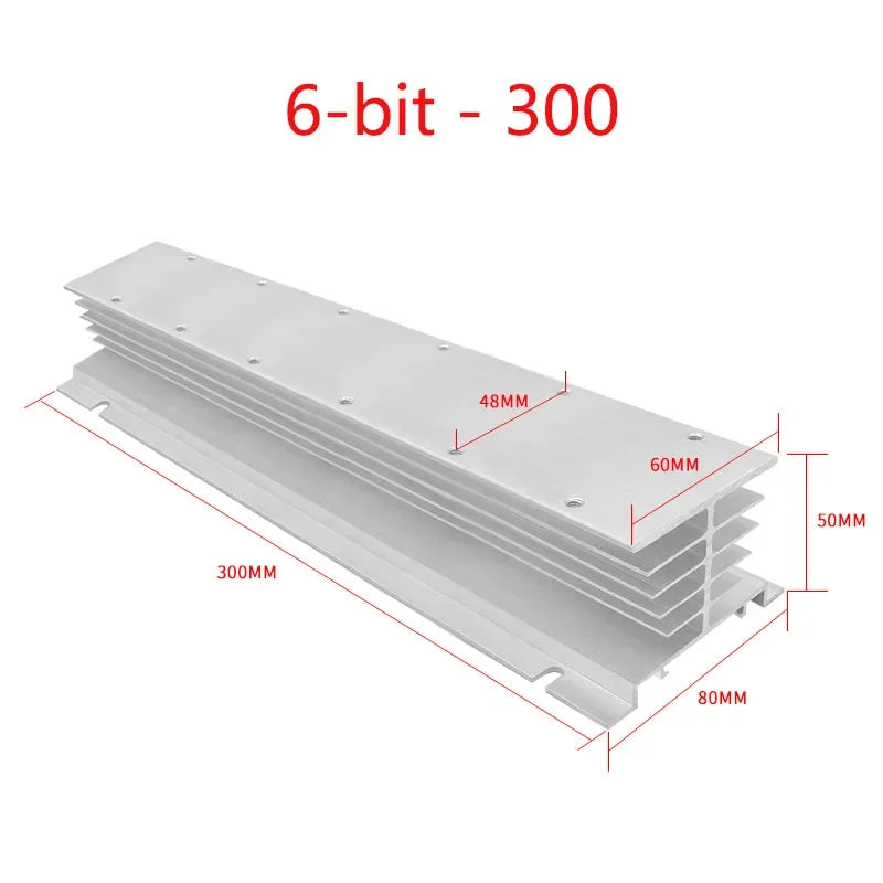 Aluminum Heat Sink for SSR Solid State Relay 10A–100A 12V–220V Cooling Base Single/Three Phase