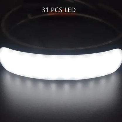 5000mAh COB Headlamp 31LED USB Rechargeable Wide Angle Waterproof Headlight