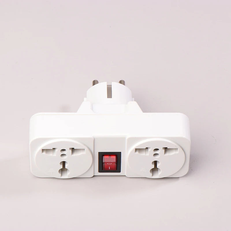 UK/EU Plug Adapter with Switch Universal Extension Socket 10A 250V