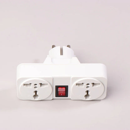 UK/EU Plug Adapter with Switch Universal Extension Socket 10A 250V