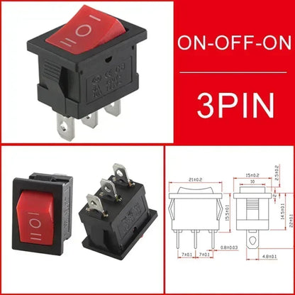 KCD1 Snap-In Boat Rocker Switch SPST ON-OFF 2/3/4 Pin 250V 6A 125V 10A 2P Toggle Power