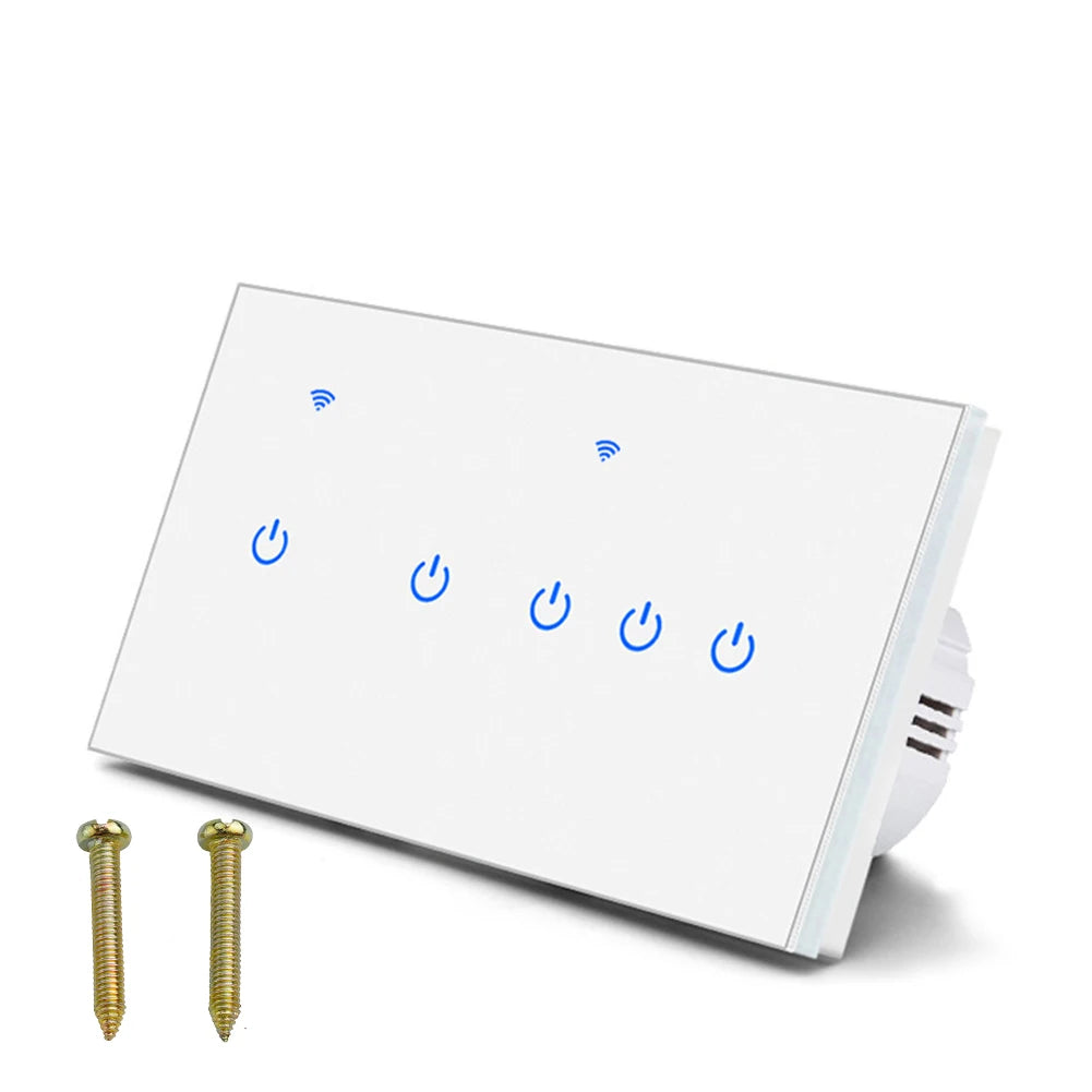 2 Way Touch Switch Voice Control Switch Energy-saving Lamp Compatible Hands-free Control For Tuya App Home Automation