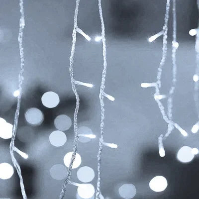Christmas Icicle Light Decorations Outdoor Garden Street Droop LED Lamp Curtain String Fairy Garland for Eaves