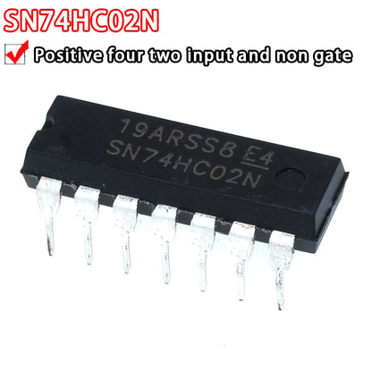 5PCS SN74HC Series DIP14 Logic ICs – 74HC00/02/03/04/125/164/06 High-Performance Chips