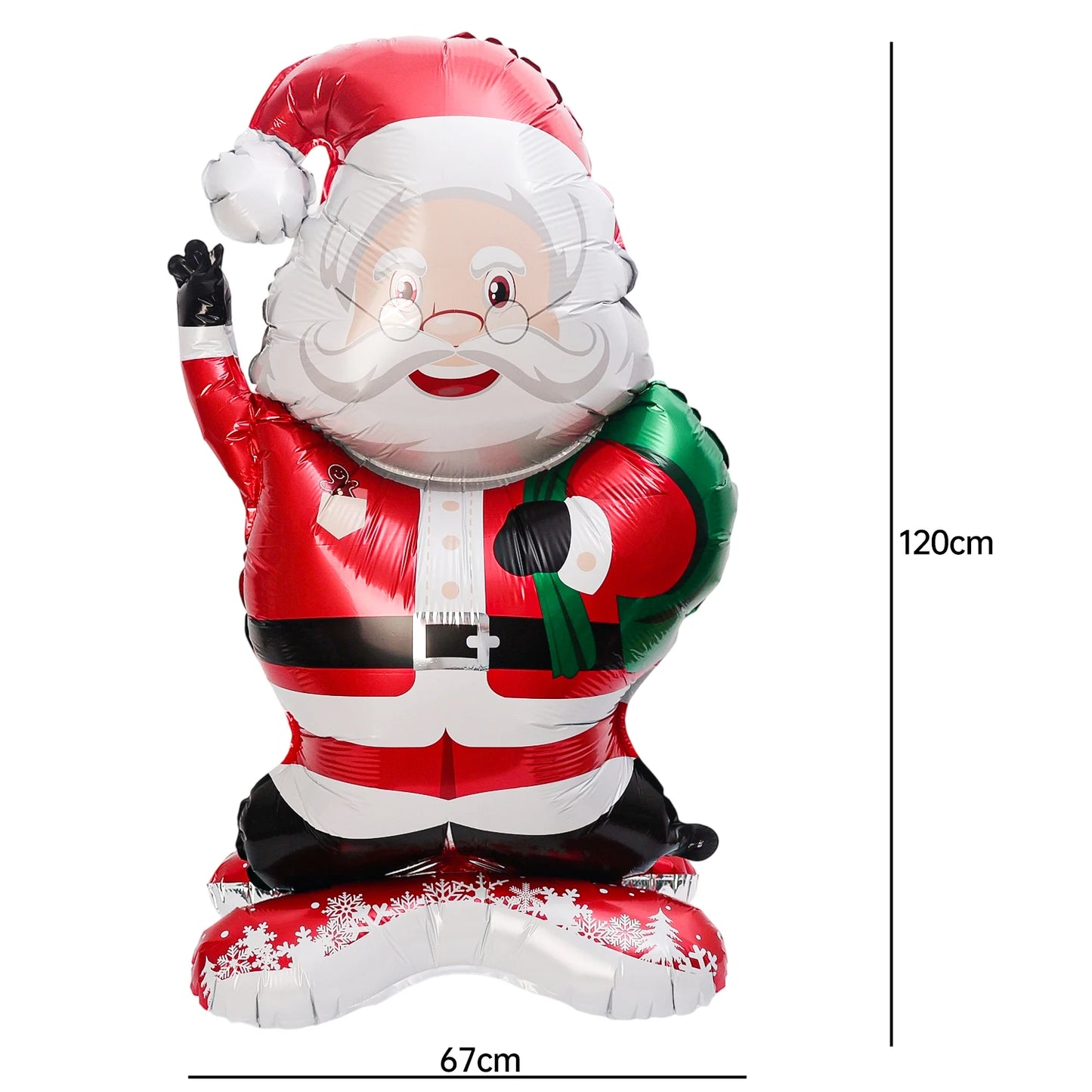 Christmas Foil Balloon, Giant Santa Claus and Gingerbread Man Decor, Aluminum Foil Balloon for Xmas Party, Air Globos Supplies