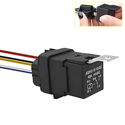 12V 40A Waterproof Automotive Relay 5Pin with Harness Socket 1/5pcs