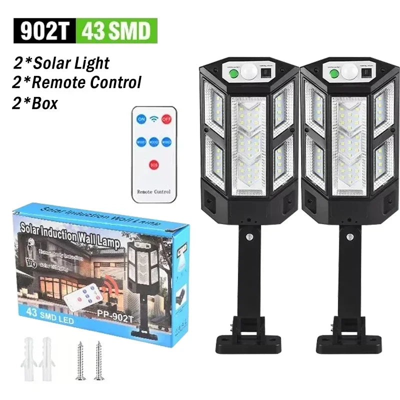 15000LM Solar Light Outdoor Sunlight Motion Sensor Wall Lamp 3mode Waterproof 240°lighting Lantern Garden Street Wall External