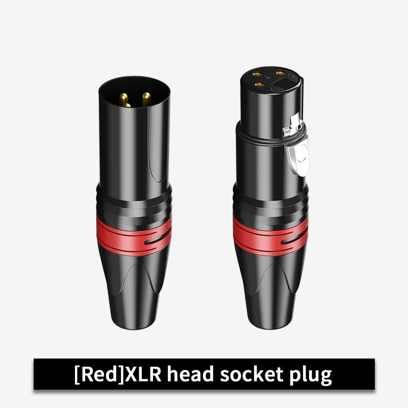 3Pin XLR Color Head Pure Copper Pin Male and Female Audio Microphone Connector Canon Welding Plug Socket