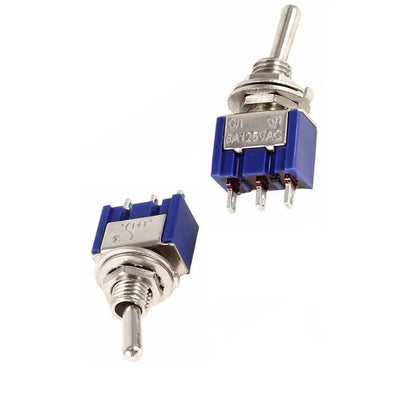 10pcs Miniature MTS-102 SPDT ON-ON For Toggle Switches 3-Pin Electrical Components for Use in 6A 125VAC Circuits