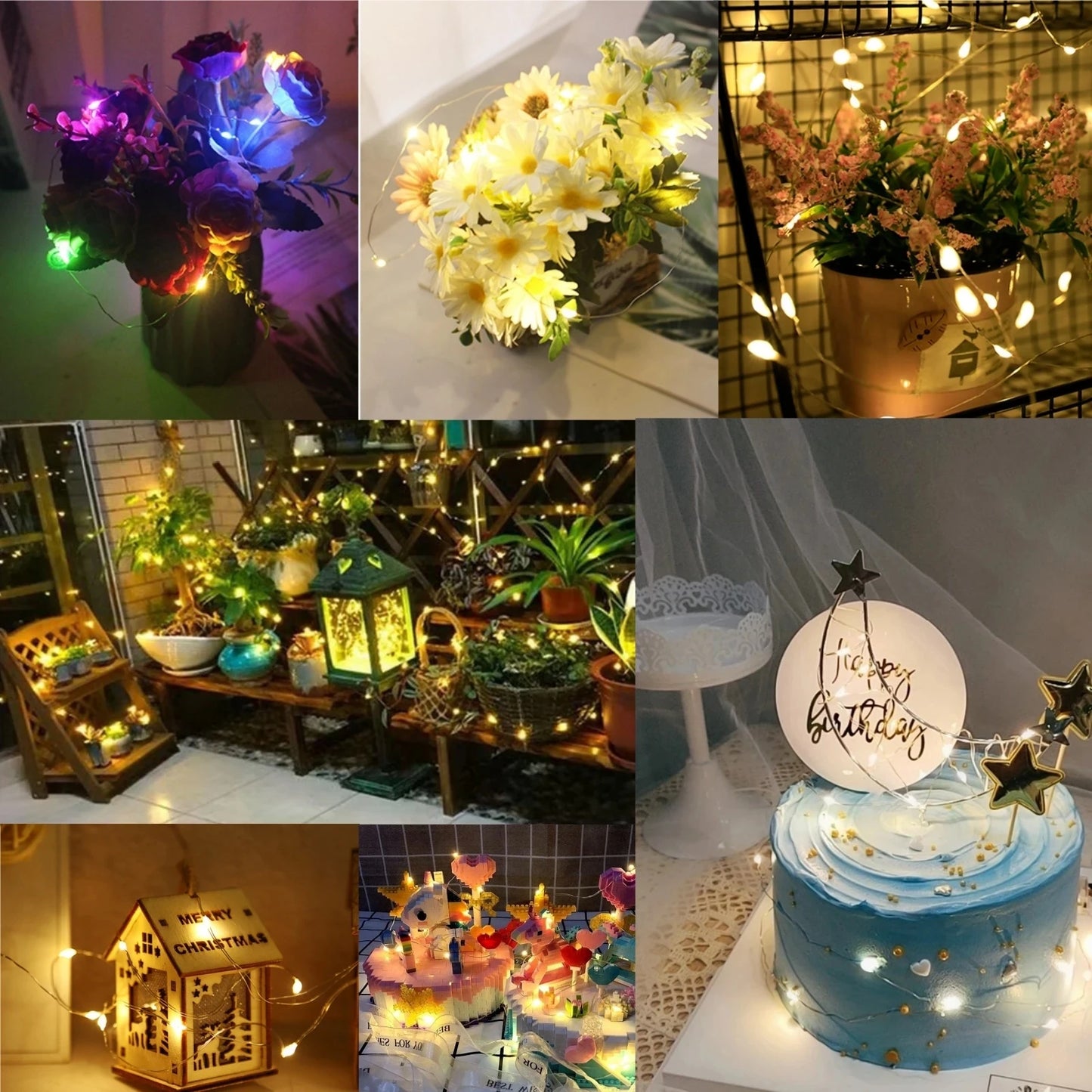 10Packs 3m LED String Lights Warm/Multicolor/Red/Green/Blue/Pink/Purple/White Christmas Atmosphere Firefly Lamp Starry Sky Light