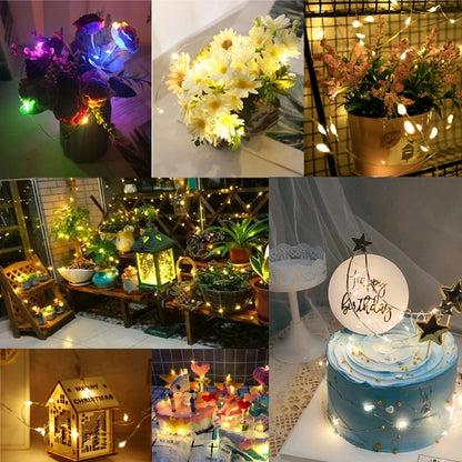 10Packs 2m LED String Lights Warm/Multicolor/Red/Green/Blue/Pink/Purple/White Christmas Atmosphere Firefly Lamp Starry Sky Light