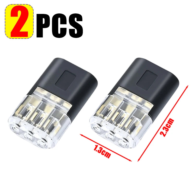 3-Wire Quick Connect Automotive Electrical Connector No-Weld 1.3x2.3cm