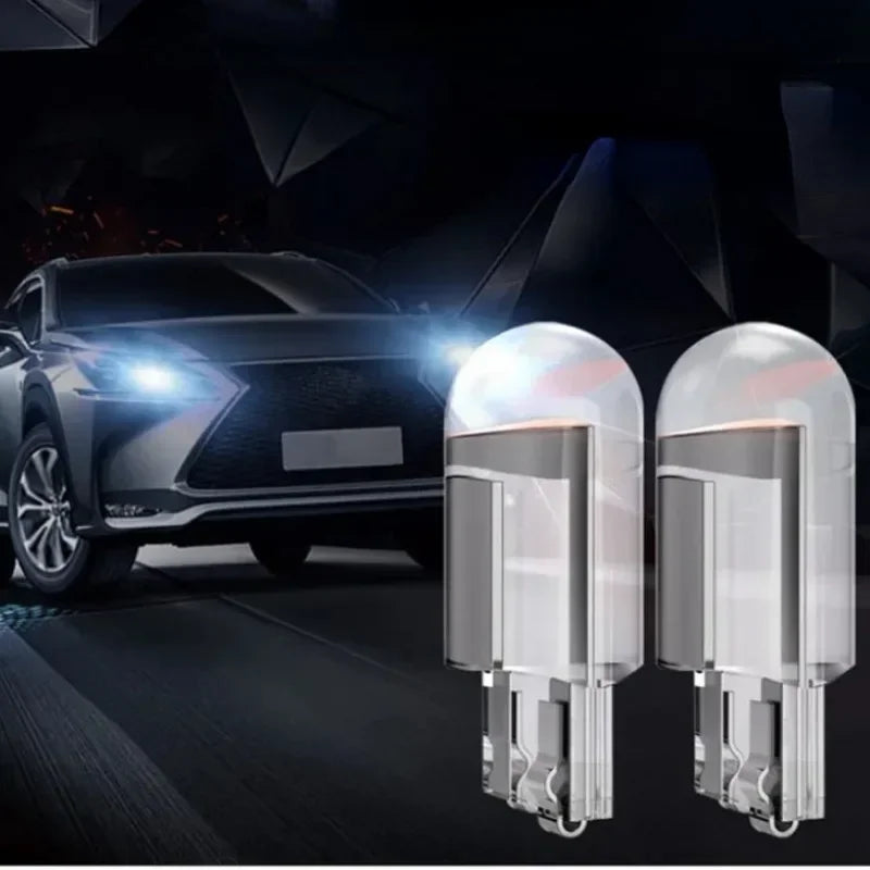 10/5pcs W5W Led T10 Car Light COB Glass 6000K White Auto Automobiles License Plate Lamp Dome Read DRL Bulb Style 12V Universal