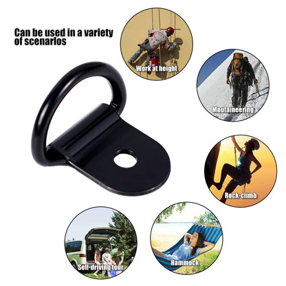 100/10PCS D Shape Pull Hook Tie Down Anchor Ring Iron Stainless Steel Cargo Tie Down Ring for Truck Trailers RV Boat Accessories