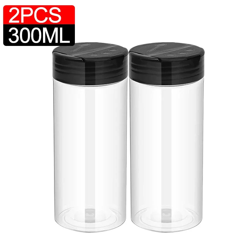 1/10Pcs Plastic Spice Jars with Shaker Lids Kitchen Empty Salt Pepper Condiment Powder Barbecue Seasoning Bottles Container