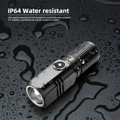 Mini LED Flashlight Super Bright Zoom Tactical USB Rechargeable Torch