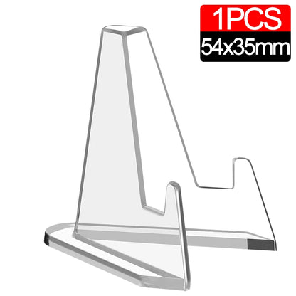 50-1Pcs Acrylic Display Stand Transparent Triangle Commemorative Coin Watch Card Holder Display Rack For Exhibitions Home Decor