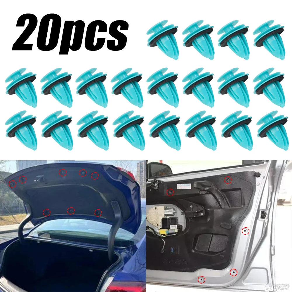 Green Nylon Retaining Clip for Toyota Bumper &amp; Door — Auto Vehicle Retainer Fastener Rivet 20/40pcs