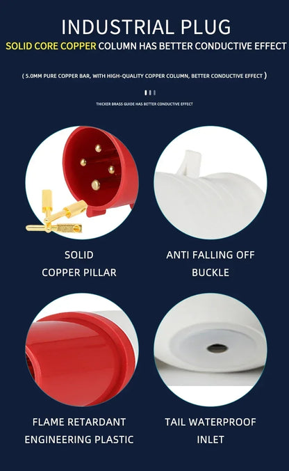 Industrial Plug and Socket Waterproof Connector 3PIN 4PIN 5PIN 16A 32A Electrical Connection Wall Mount Socket