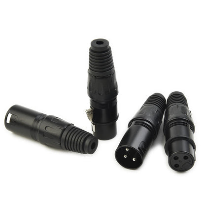 XLR DMX 3-Pin Male & Female MIC Snake Plug Audio Microphone Cable Connector, Signal Transmitter