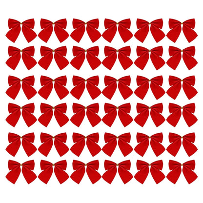 12/36pcs Christmas Bow Christmas Decorations For Home Gold Red Bowknot Xmas Tree Ornaments New Year 2024 Navidad Decor Supplies