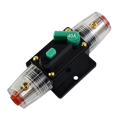 Car Boat 10A to 100A AMP Circuit Breaker Fuse Reset for 12V 24V 48V DC with Waterproof Housing and Manual Reset for Overload