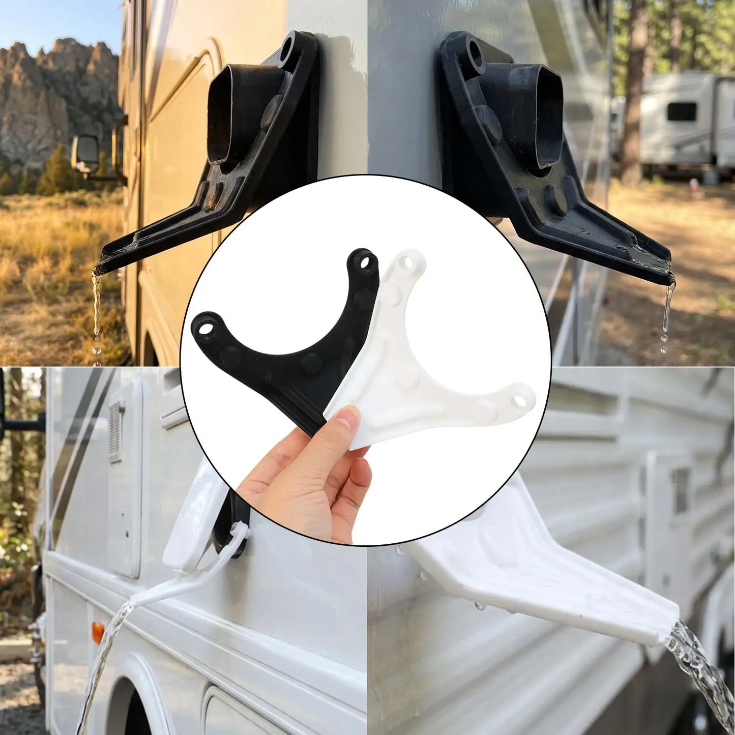 RV Heater Exhaust Vent Cover Drain Deflector Condensate Drip Rail Anti Water Streak Guard Plastic Motorhome Accessory Part