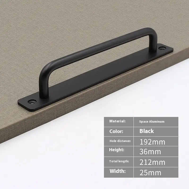 New Aluminium Alloy Punch-Free Furniture Cabinet Handle Sliding Door Pull and Flush Hardware Set for Wood Door Drawer
