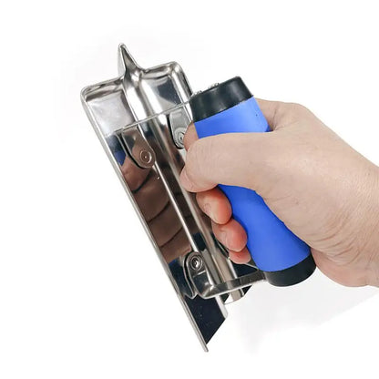 New 1Pcs Rubber Handle Plastering Trowel Concrete Trowel Drywall Tools Stainless Steel Corner Shaping Trowels Corner Tool