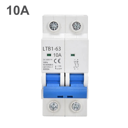 For Solar Photovoltaic Compatible DC 1000V Circuit Breaker Available in 6A to 63A Rated Currents for Overload Protection