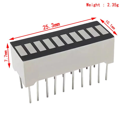 10-Segment Multicolor LED Light Bar Display Module Red Yellow Green Blue Indicator B10BRYGB