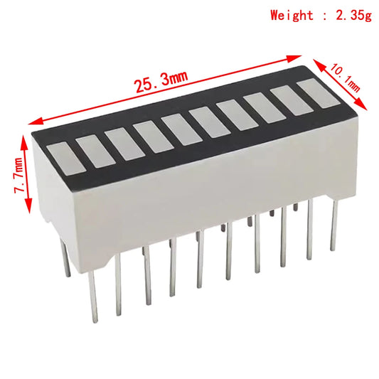 10-Segment Multicolor LED Light Bar Display Module Red Yellow Green Blue Indicator B10BRYGB